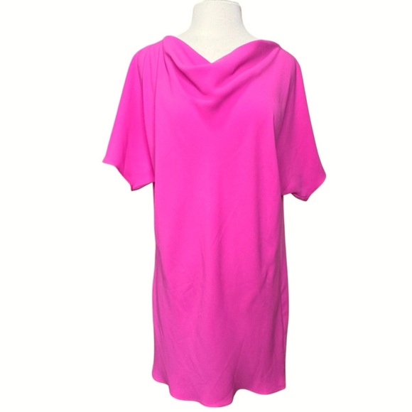 Trina Turk Islet Dress Hot Pink High Low Hem Flowy Romantic Vacation Medium - Picture 3 of 12